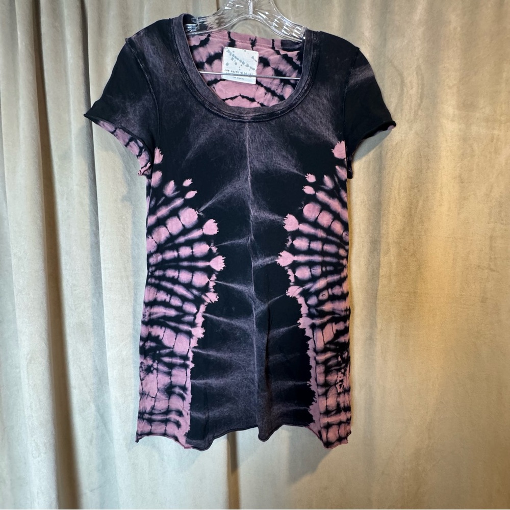 Raw earth wild sky organic cotton long‎ t shirt tunic tie-dye hand made boho top